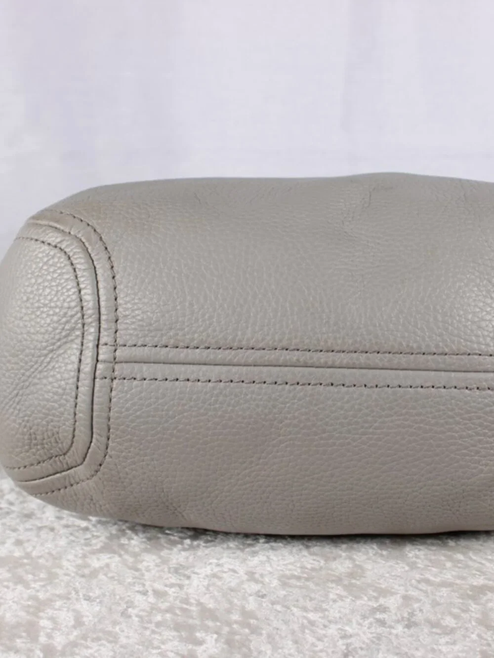 Michael Kors Fulton Large Pearl Grey Leather Convertible Shoulder Hobo Bag